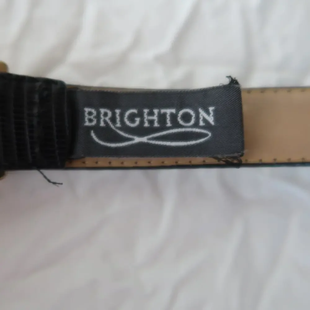 Vintage Brighton Grey Black Metallic Snake Reptile Leather Waist Belt